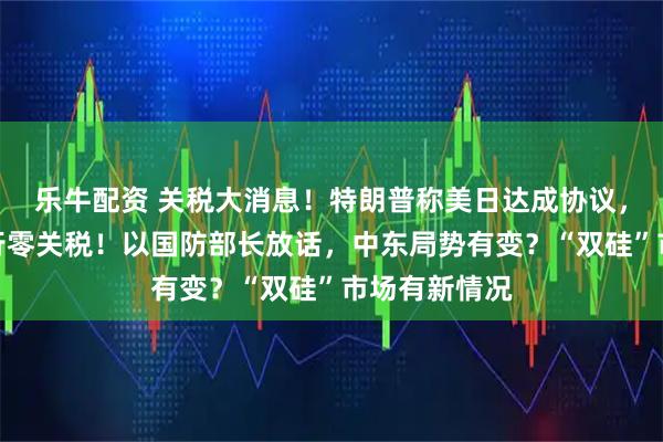 乐牛配资 关税大消息！特朗普称美日达成协议，菲将对美实行零关税！以国防部长放话，中东局势有变？“双硅”市场有新情况