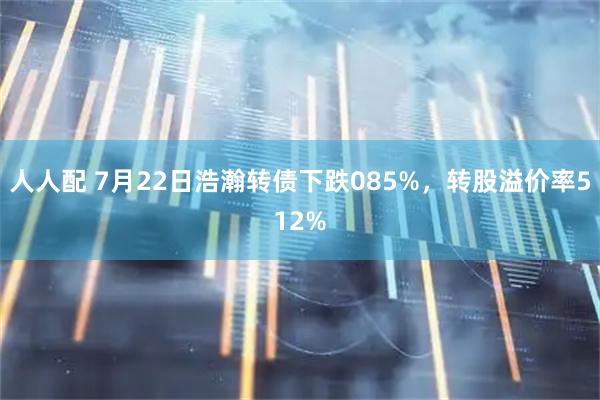 人人配 7月22日浩瀚转债下跌085%,转股溢价率512%