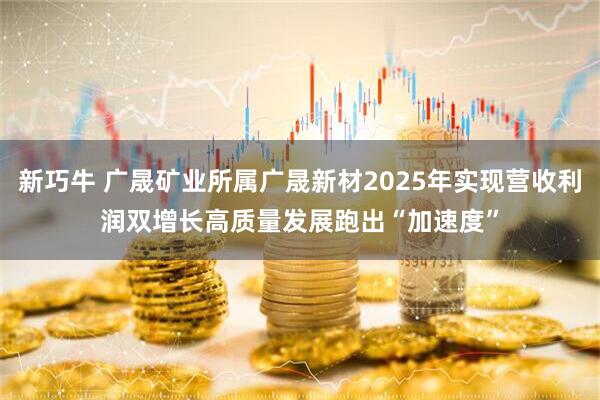 新巧牛 广晟矿业所属广晟新材2025年实现营收利润双增长　高质量发展跑出“加速度”